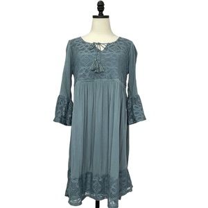 Artesia Boho Dress Blue Green Size Medium